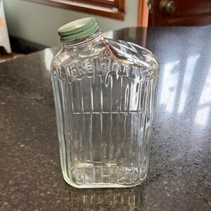 Anchor Hocking Clear refrigerator milk Glass Storage Jar with Green Lid